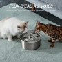 DOOOB Fontaine a Eau Chat 3.2L, Fontaine à Eau Chat INOX avec Pompe Ultra-Silencieuse, Distributeur Fontaine a Eau pour Chien, 8