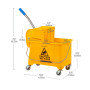 Mind Reader Seau à Franges Mobile Robuste avec essoreur vers Le Haut, capacité de 22 litres, 41 x 27 x 62 cm (L x l x H), Jaune