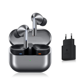 Samsung Galaxy Buds3 Pro, Écouteurs sans Fil, Réduction Active de Bruit, Bluetooth, Argent, Audio 360, Galaxy AI, Chargeur Secte