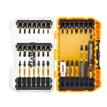 DEWALT - Coffret TOUGHCASE 37 pièces - embouts de vissage FLEXTORQ - pour perceuse-visseuse - retrait embout facile - DT70732T-Q