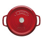 STAUB Cocotte en Fonte Émaillée avec Couvercle, Tous feux dont induction, 4 personnes, Ronde, 24 cm, 3,80 L, 5 kg, Cerise