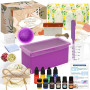 HOTOOLME Kit de Fabrication de Savon DIY – Ensemble pour Créer Ses Propres Savons avec 1,5 kg de Base de Savon, 4 Parfums, 4 Cou