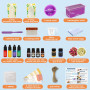 HOTOOLME Kit de Fabrication de Savon DIY – Ensemble pour Créer Ses Propres Savons avec 1,5 kg de Base de Savon, 4 Parfums, 4 Cou