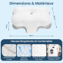 Dozion Oreiller Ergonomique Cervical pour Dormir - Oreiller Orthopédique en Mémoire de Forme, Soutien de la Nuque Latéral et Dor
