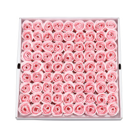Lot de 81 savons en forme de fleur de rose - Savon parfumé à l'huile essentielle de plantes - Cadeau pour anniversaire, mariage,