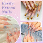 MELLIEX 144 Pièces Popit Ongle, 6 Formes Faux Ongles Conseils de Extension, Acrylique Capsule Ongles Polygel Transparent pour Sa