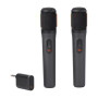 JBL Partybox Wireless Mic, lot de 2 microphones sans fil numériques, 20 heures d'autonomie, batteries rechargeables, connexion s