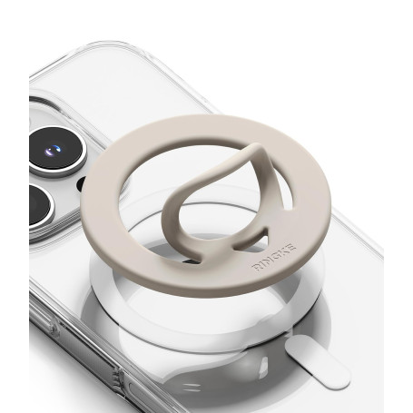 Ringke Dual Magnetic Silicone Ring [Compatible avec Coque MagSafe] Anneau Magnétique Support Doigt Smartphone Amovible Grip Télé