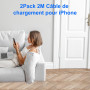 ZMHPJQ Câble USB C Lightnning 2M-Lot de 2 [Certificat MFi] Rapide Type C Câble Charge Chargeur Type C Câble Chargeur pour iPhone