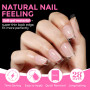UNA GELLA Capsule Americaine Ongle Carrée Courte, 216 Pièces 12 Tailles Faux Ongles Extrémités Autocollantes Préformées Transpar