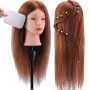 18" Tête à coiffer 100% Cheveux Naturel Vrai Cheveux Humains Mannequin Tête Formation Coiffure avec Support + Ensemble de Tresse