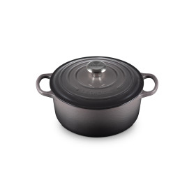 Le Creuset Cocotte Signature en Fonte Émaillée avec Couvercle, 24 cm, Ronde, 4,2 L, 4,305 kg, Flint, 21177244442430