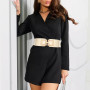JASGOOD Ceinture Large Femme Élastique pour Robes Ceinture Femme Grande Taille Extensible Vintage avec Boucle Dorée