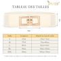 JASGOOD Ceinture Large Femme Élastique pour Robes Ceinture Femme Grande Taille Extensible Vintage avec Boucle Dorée