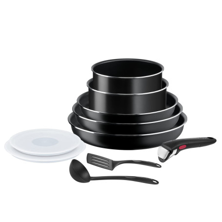Tefal Ingenio Batterie de cuisine 10 pièces, Poêles, Casseroles, Couvercles, Poignée, Non induction, Revêtement antiadhésif, Emp