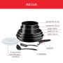 Tefal Ingenio Batterie de cuisine 10 pièces, Poêles, Casseroles, Couvercles, Poignée, Non induction, Revêtement antiadhésif, Emp