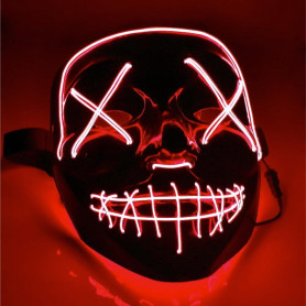 TK Gruppe Timo Klingler Masque d'horreur à LED - comme de Purge avec effets de lumière 3X, contrôlables, pour Halloween, Mardi G