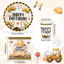 Lot de 52 Pièces de Vaisselle, Assiette Anniversaire Chantier de Construction Enfants Fête Assiettes en Carton Serviette Gobelet