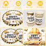 Lot de 52 Pièces de Vaisselle, Assiette Anniversaire Chantier de Construction Enfants Fête Assiettes en Carton Serviette Gobelet