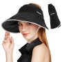 TAGVO Casquette Visière Femme – Chapeau Anti-UV à Large Bord, Pliable & Respirant