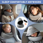 Focenat Oreiller de Voyage à Capuche pour Avion, Coussin de Nuque pour Voyage, Oreiller de Voyage en Mousse à Mémoire de Forme p