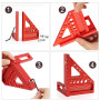 TNEDFOD 3D Multi Angle Équerre Menuisier, Équerre Charpentier Règle de Mesure pour le Travail du Bois, Multifonctionnel en Alumi