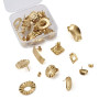 Cheriswelry Lot de 24 composants de clous d'oreilles en acier inoxydable doré avec fermoir papillon pour la fabrication de bijou