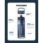 LifeStraw Go Series – Gourde filtrante sans BPA 1l pour les voyages et l’usage quotidien. Élimine les bactéries, les parasites e