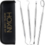 HOKIN 4pcs Detartreur Dentaire Kit Dents en acier Inoxydable kit de Nettoyage Calcul Calculateur de Plaque Hygiène Scanner Croch