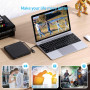 ORIGBELIE 6 en 1 Lecteur CD Externe pour PC, USB 3.0 Type C CD/DVD +/-RW Graveur DVD Externe avec Lecteur de Carte SD/TF, Mince 