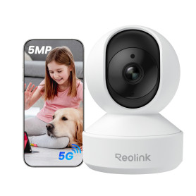 Reolink 3K 5MP Caméra Surveillance WiFi Intérieure 360° PT, Suivi Automatique, Détéction de Personne/Animal/Pleurs de Bébé, Wi-F