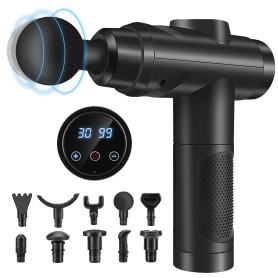 Pistolet De Massage, Pistolet Massage Pistolet Massage Musculaire Massage Gun 30 Vitesses Avec écran Lcd 10 Embouts Pour Dos épa