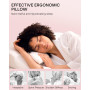 Elviros Oreiller Cervical Ergonomique, Oreiller Orthopédique en Mousse à Mémoire Cervicale, pour Dormir sur Le Côté, Le Dos et L