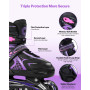 Gonex Rollers en Ligne Taille Réglable de 31 à 42 Roue Lumière pour Enfant Fille Garçon Femme et Homme Adolescent Débutant