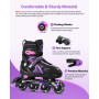 Gonex Rollers en Ligne Taille Réglable de 31 à 42 Roue Lumière pour Enfant Fille Garçon Femme et Homme Adolescent Débutant
