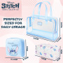 Disney Stitch Set de Trousse de Toilette Trousse Maquillage Zippé Sac de Lavage Flacon Vide Réutilisable Kit Voyage Accessoires 