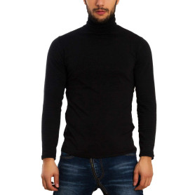 Toocool Pull à Col Roulé pour Homme - Chaud, Coupe Slim, Doublure Polaire en Peluche, Coton pour Les Activités de Plein Air LO-A