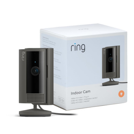 Ring Caméra intérieure (Indoor Camera 2e gén.) | Caméra de surveillance wifi sur secteur pour animaux, vidéo HD 1080p, audio bid