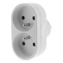 Multiprise biplite pour façade 16A - Blanc - Zenitech