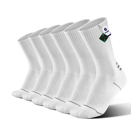 ineepor 6 Paires Bambou Chaussettes de Contention Hommes Femmes – Légères, Sans Couture, Transpirantes, Anti-Odeur – Course, Ran
