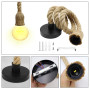 ZHIQIN 2 Pièces E27 Suspension Luminaire Induistrielle Lumière Suspendue De Corde de Chanvre Lampe Vintage Réglable Lampe Lustre