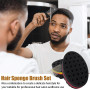 ARJDXDP Twist Curl Eponge,Double Side Deux en Un Twist Magic Hair éponge, 4 pièces de brosse éponge ovale pour cheveux bouclés a