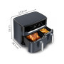 Moulinex Dual Easy Fry XXL, air fryer 2 tiroirs, jusqu'à 10personnes, 7programmes prédéfinis, EZ942BF0, Gris Foncé
