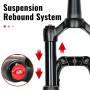 NANLIO Fourches de suspension de vélo 26/27,5/29" MTB Air Fork Réglage du rebond à distance Droite Fourche de montagne pour vélo
