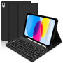 Lielax Coque Clavier pour iPad A16 11ème Génération 11 Pouces 2025/10ème Génération 10.9 Pouces 2022, AZERTY Layout Clavier Étui