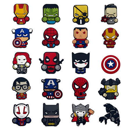 xutong Lot de 20 épingles à chaussures en PVC, cadeaux de fête, décorations de chaussures d'été, décoration de chaussures, dessi