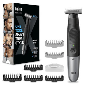 Braun Tondeuse Électrique Pour Hommes Series X, Hybride Pour Le Visage Et Corps, Entretien Simple De La Barbe Avec Une Lame 4D I