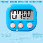 Lot de 6 minuteurs numériques magnétiques de cuisine - Alarme puissante - Compte à rebours - Avec support LCD - Pour la cuisine,