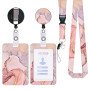 Zemolo Porte Badge de Carte d'Identification avec Cordon Tour de Cou, Porte-cartes Swivel Lobster Clasp avec Lanières Rétractabl