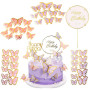 COYUN 63 Pcs Decoration Gateau Anniversaire,Papillon Decoration Gateau,Papillon Décoration Gâteau de Mariage,Decoration Gateau A